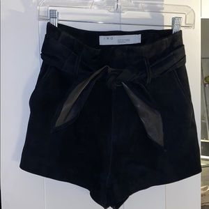 IRO black suede high waisted shorts so 32